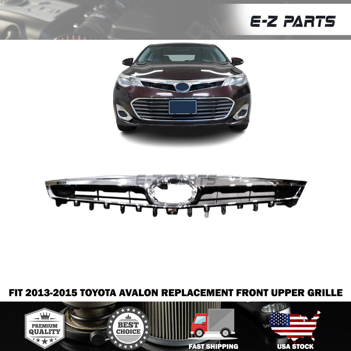 For 2013-2015 Toyota Avalon Replacement Front Upper Grille