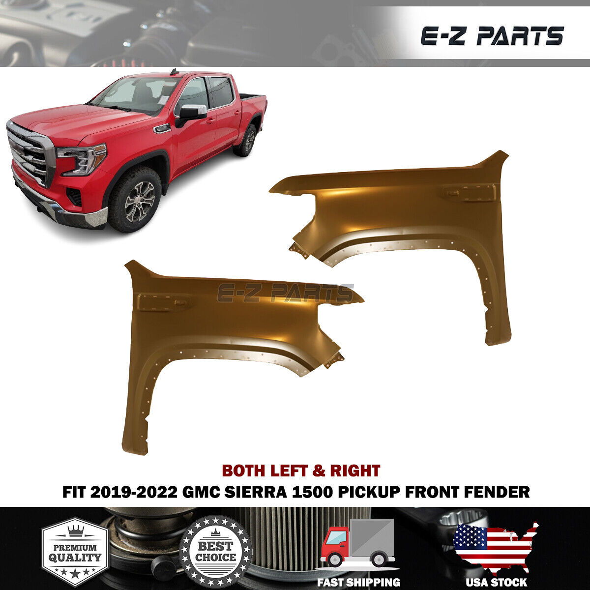 For 2019-2022 GMC Sierra 1500 Pickup Fenders Front Both Left & Right