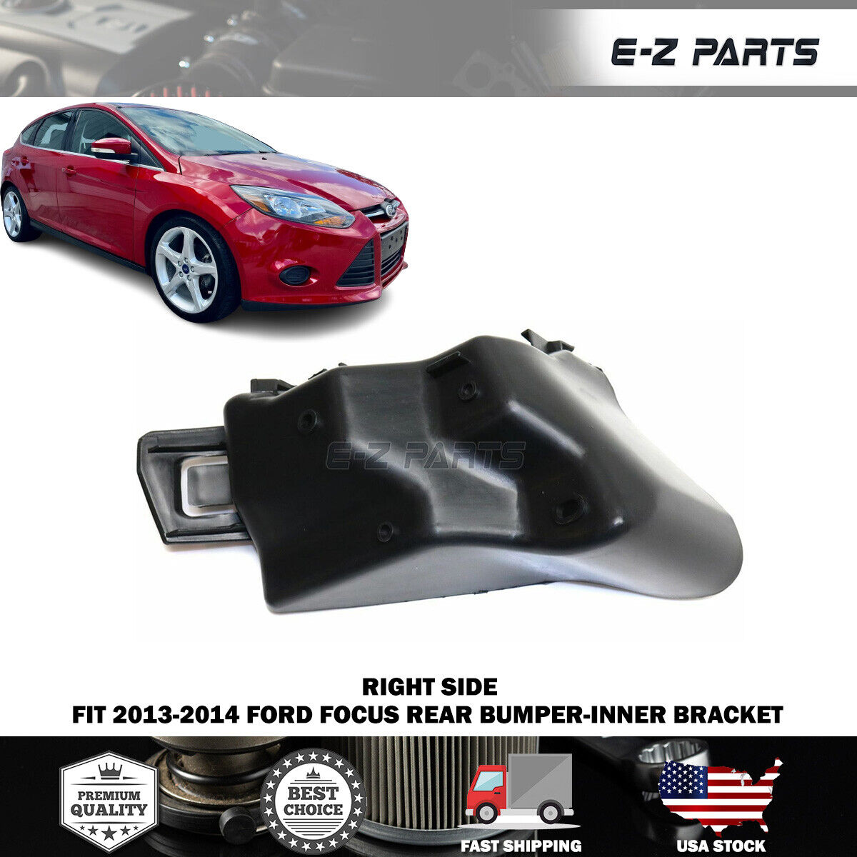 Premium Quality for 2013-2014 Ford Focus Rear Bumper-Inner Bracket Right