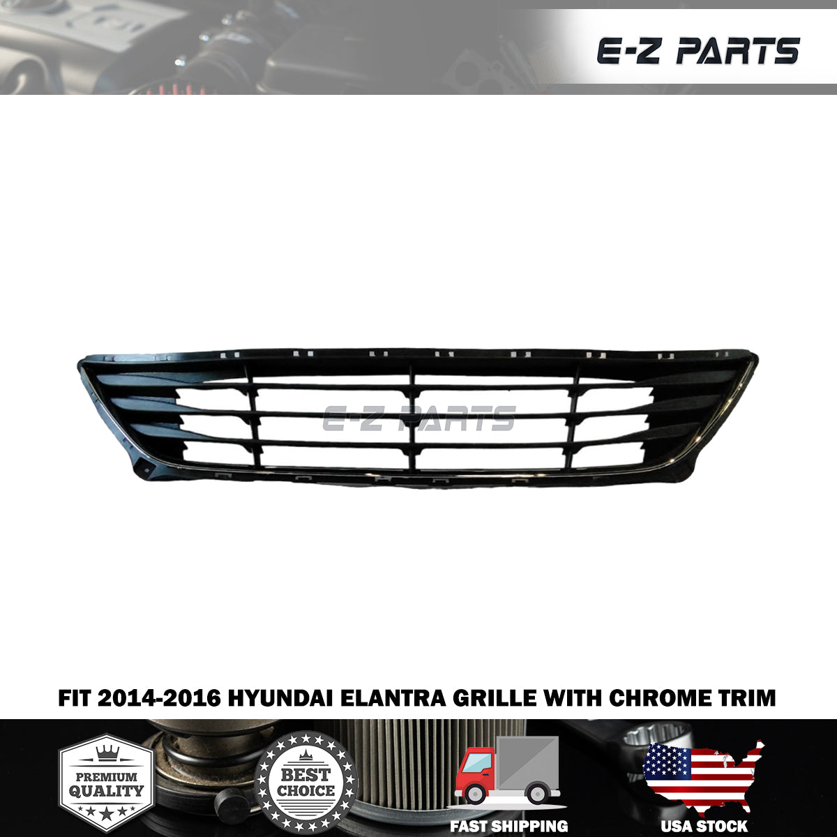 For 2014-2016 Hyundai Elantra Grille With Chrome Trim