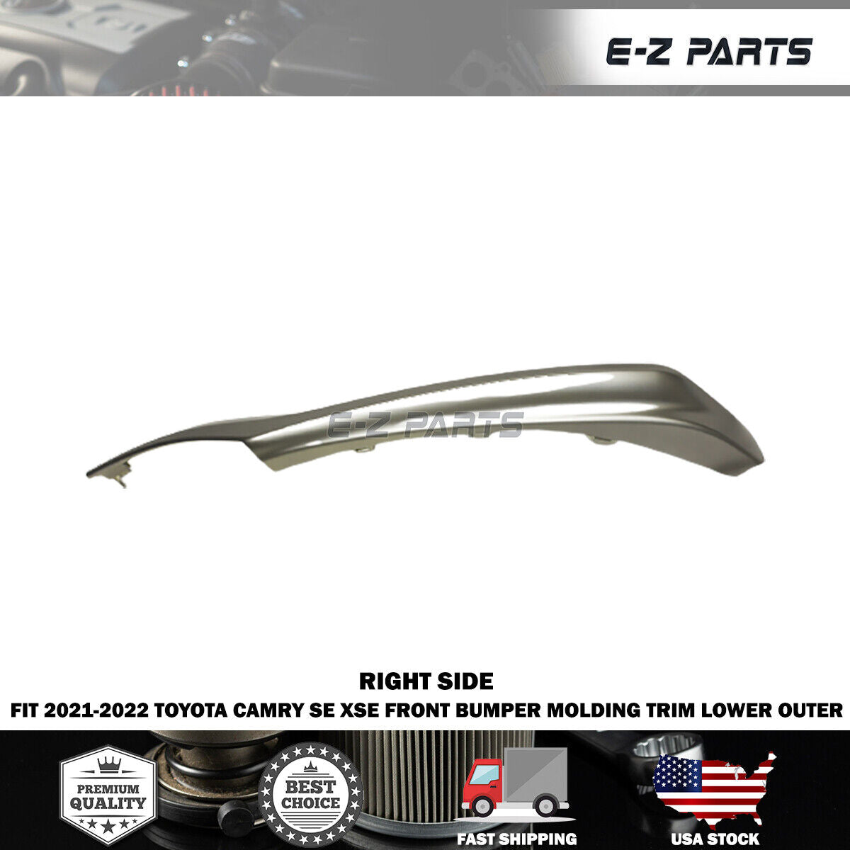 For 2021-2022 Toyota Camry SE XSE Front Right Bumper Molding Trim Lower Outer