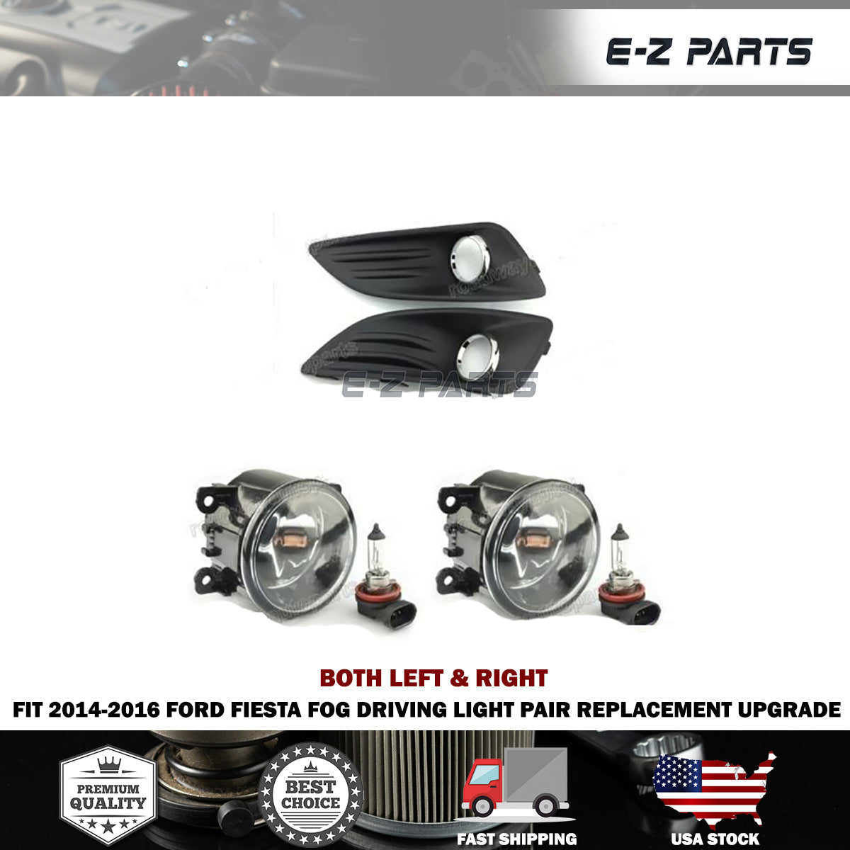 For 2014-2016 Ford Fiesta Fog Driving Light Pair LH RH Replacement Upgrade