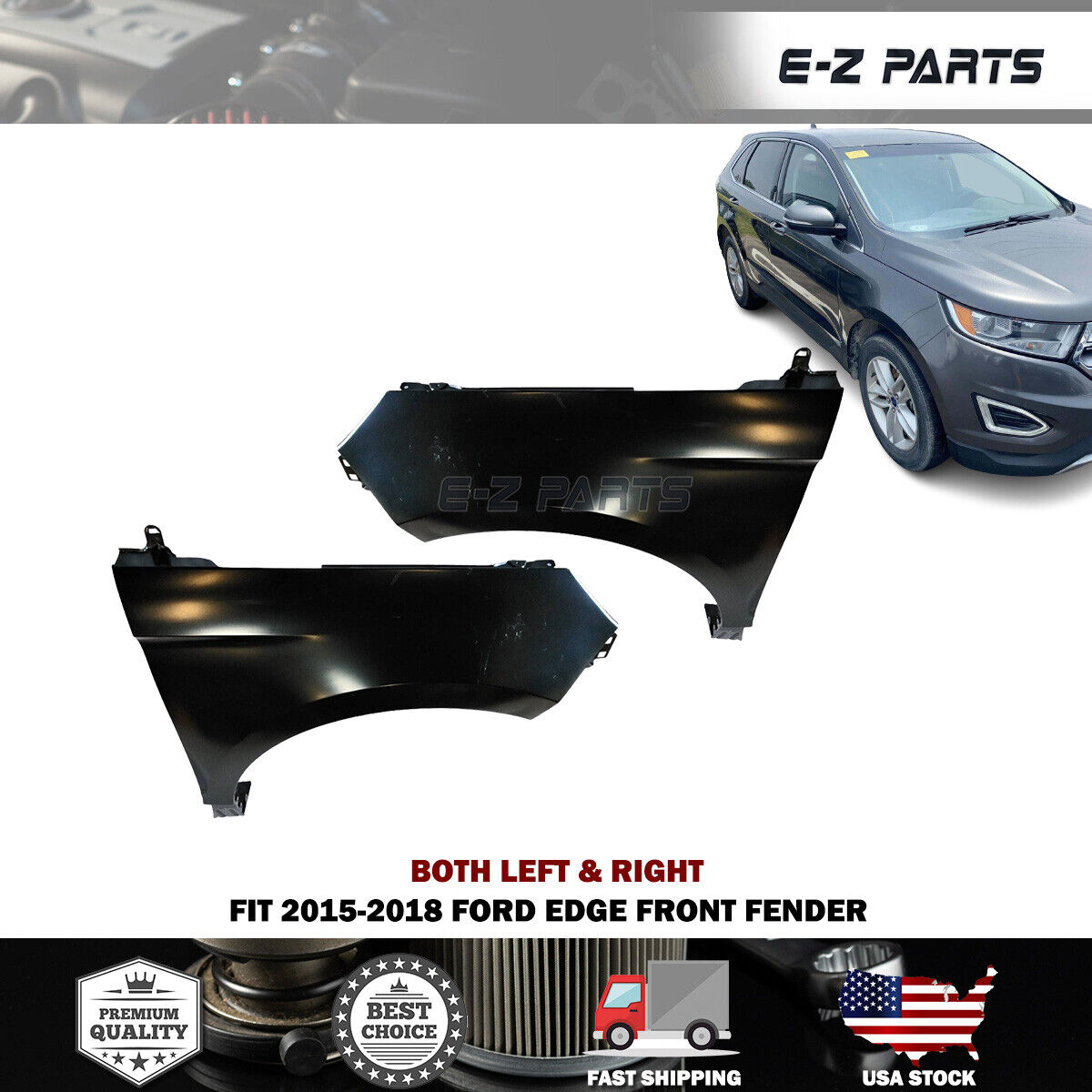 For 2015-2018 Ford Edge Both Left & Right Front Fenders