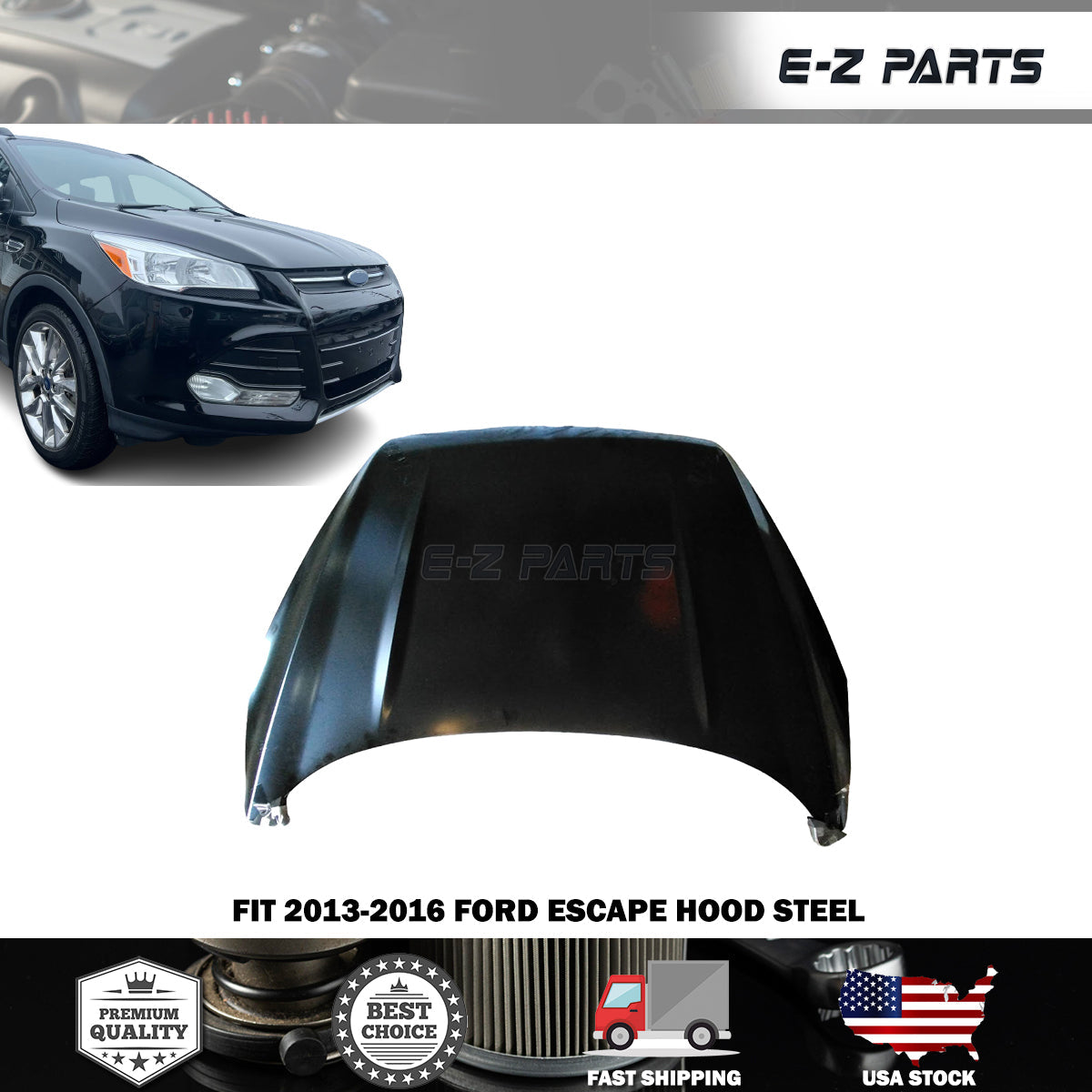 Fit 2013-2016 Ford Escape Hood Steel