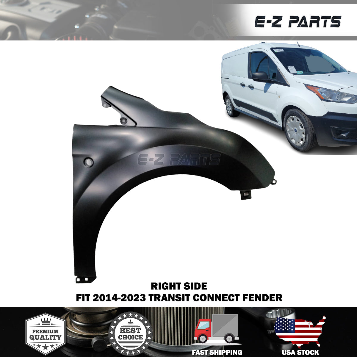 Fit 2014-2023 Transit Connect Right Fender Passenger Side RH