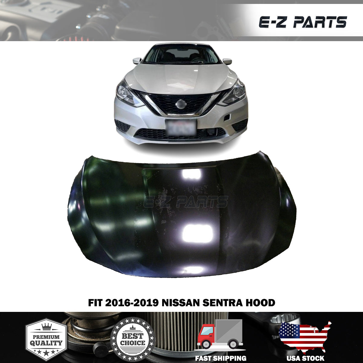 Fit 2016-2019 Nissan Sentra Hood