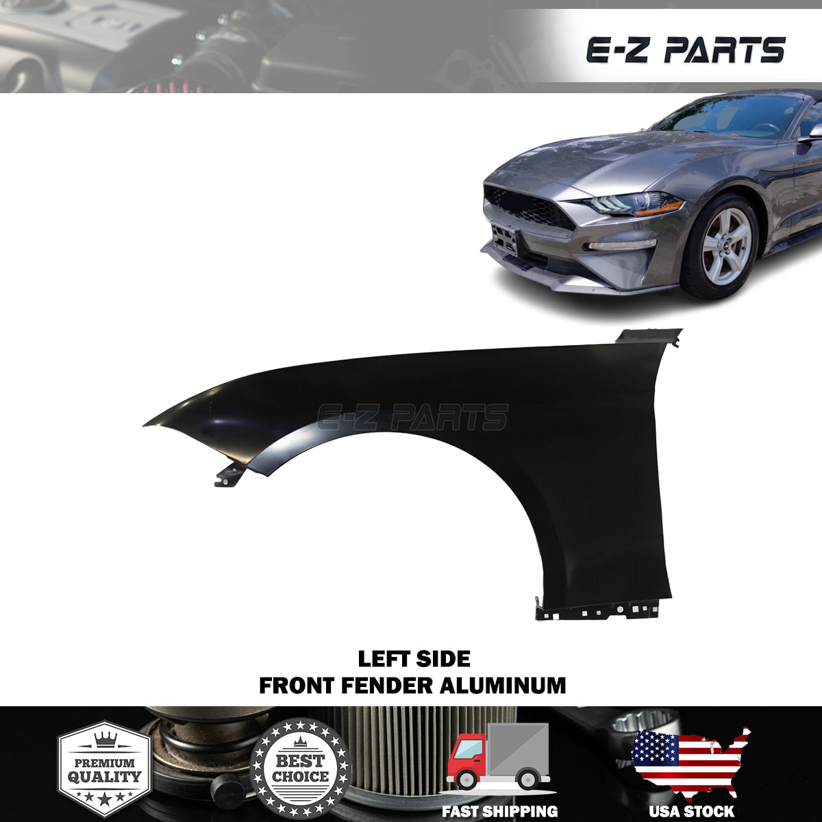 Fit 2018-2022 Ford Mustang Left Front Fender Aluminum Driver Side LH