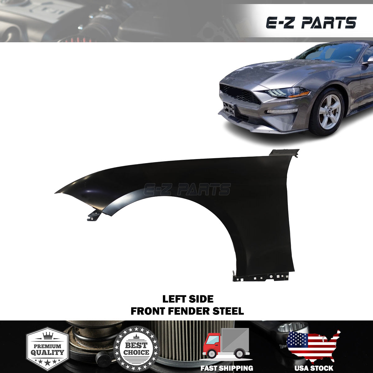 Fit 2018-2022 Ford Mustang Left Front Fender Steel Driver Side LH