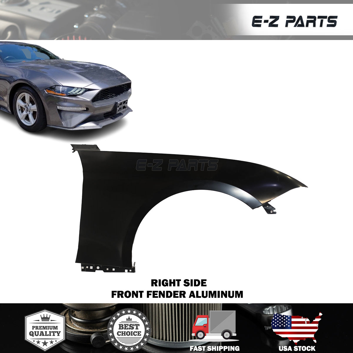 Fit 2018-2022 Ford Mustang Right Front Fender Aluminum Passenger Side RH
