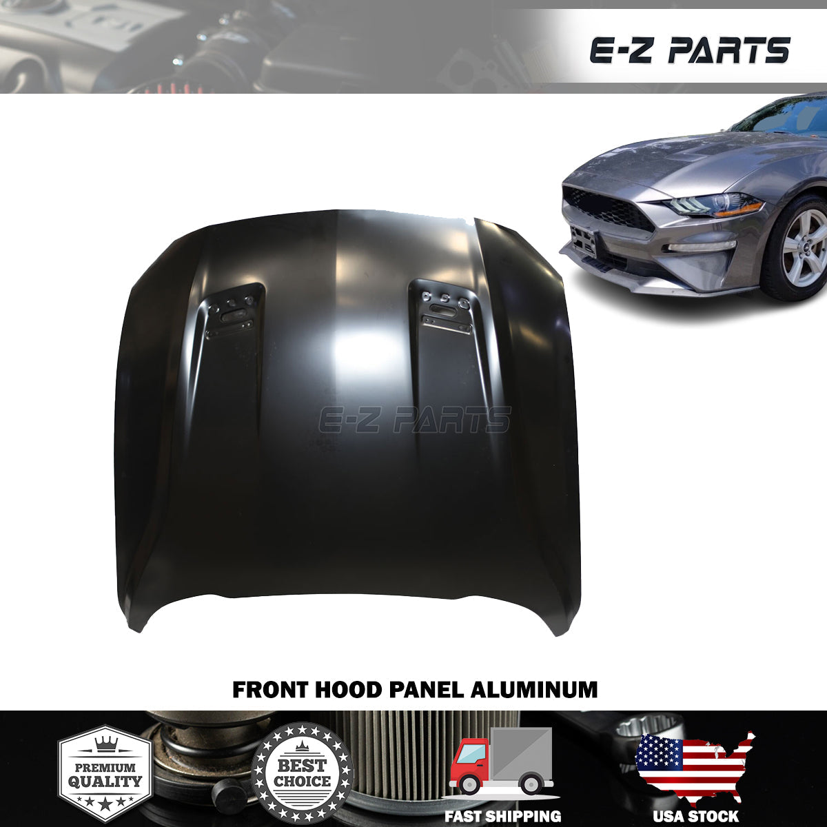 Fit 2018-2023 Ford Mustang Front Hood Panel Aluminum