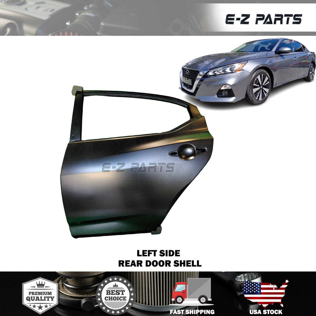 Fit 2019-2025 Nissan Altima Left Rear Door Shell Driver Rear