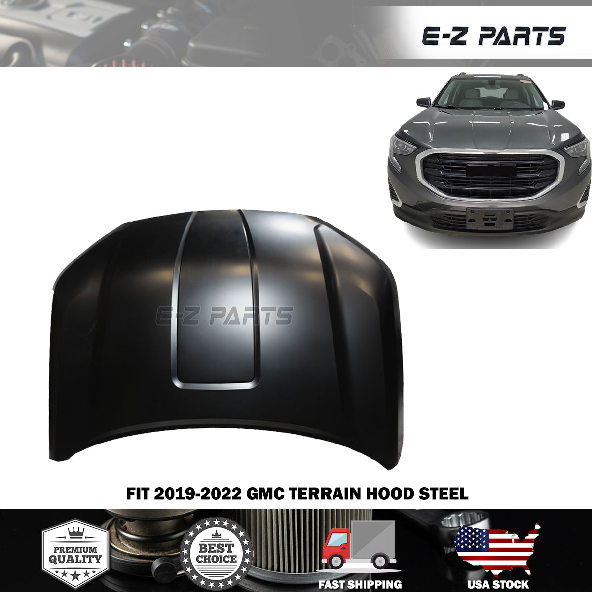 Fit 2019-2022 GMC Terrain Hood Steel
