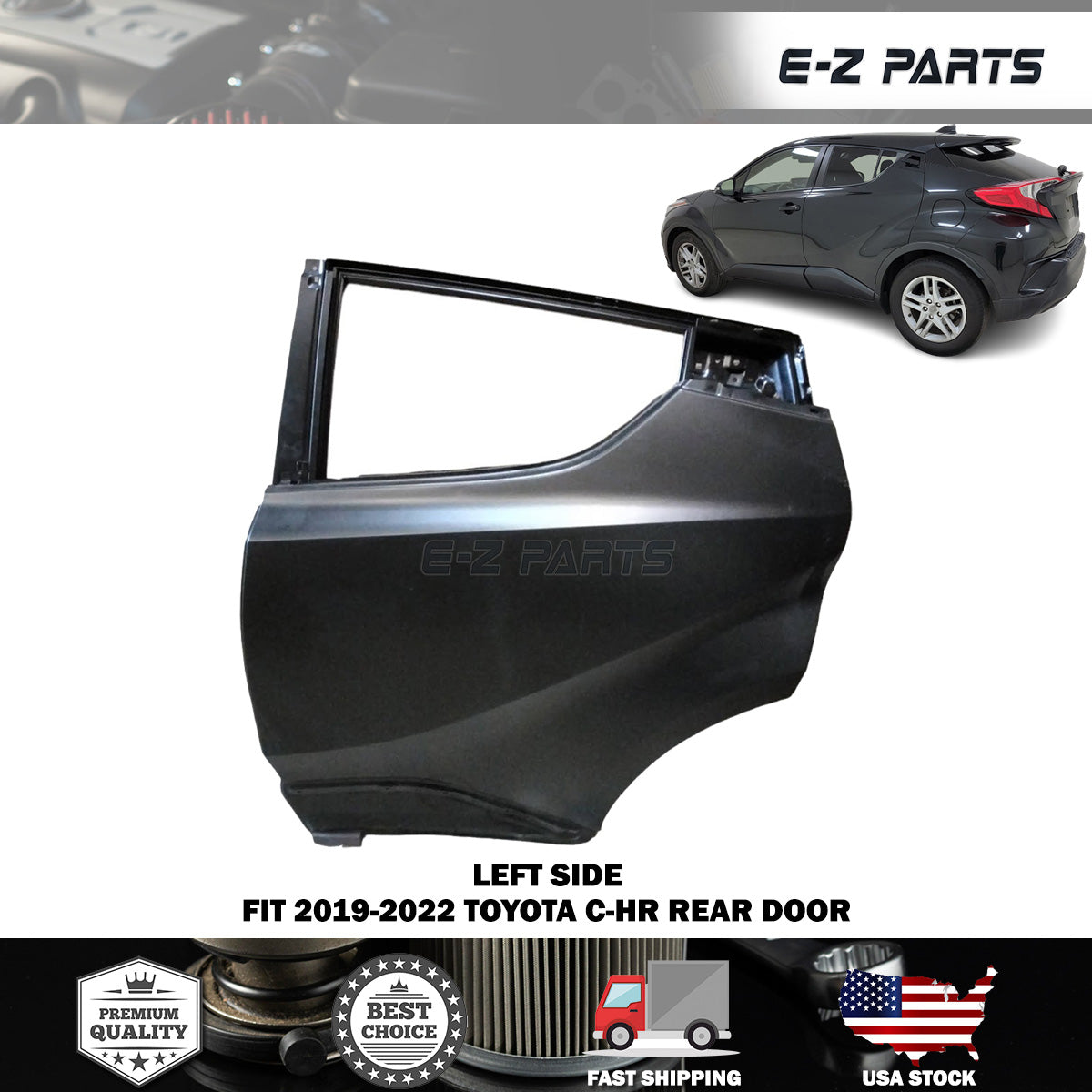 Fit 2019-2022 Toyota C-HR Left Rear Door Driver Side LH