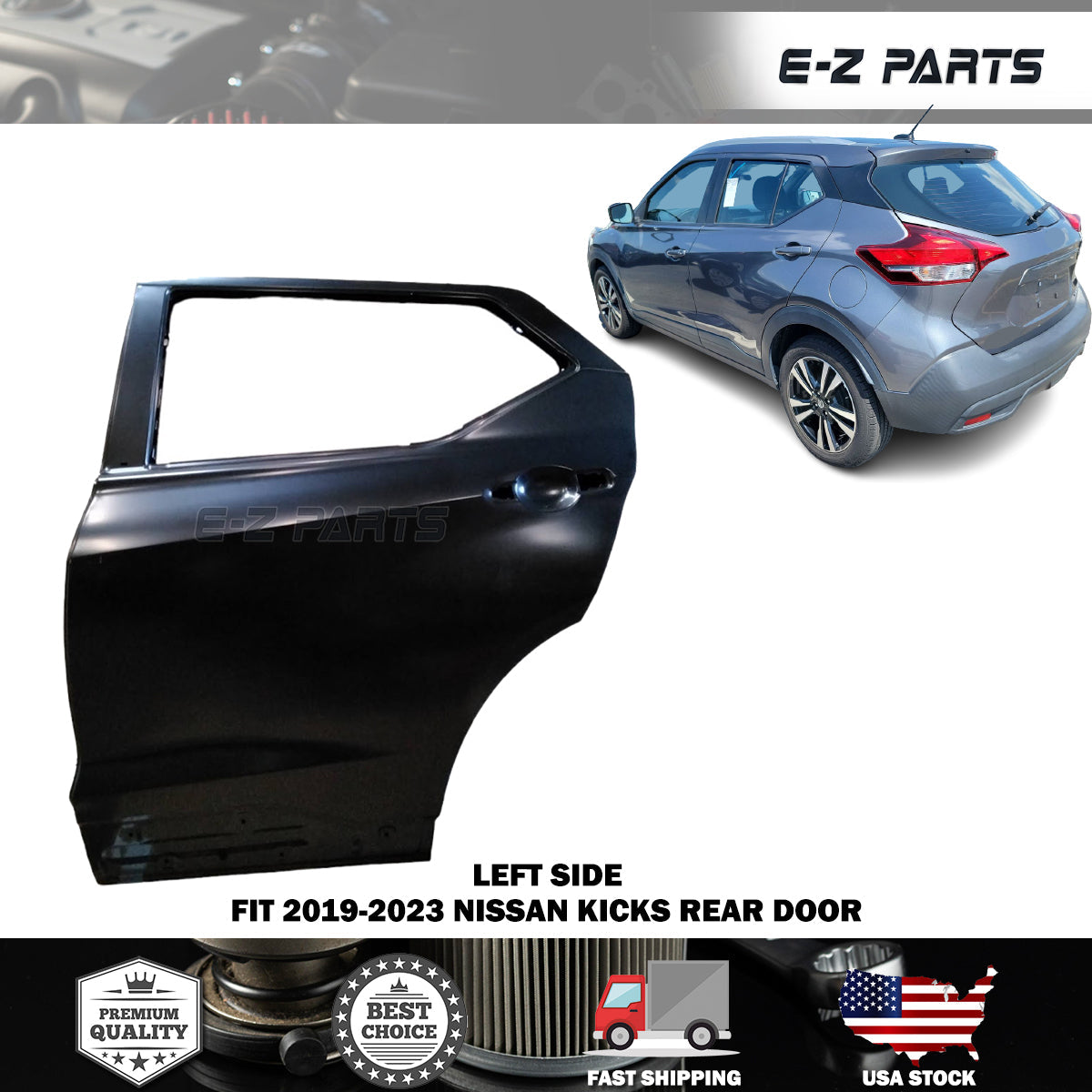 Fit 2019-2023 Nissan Kicks Left Rear Door Driver Side LH