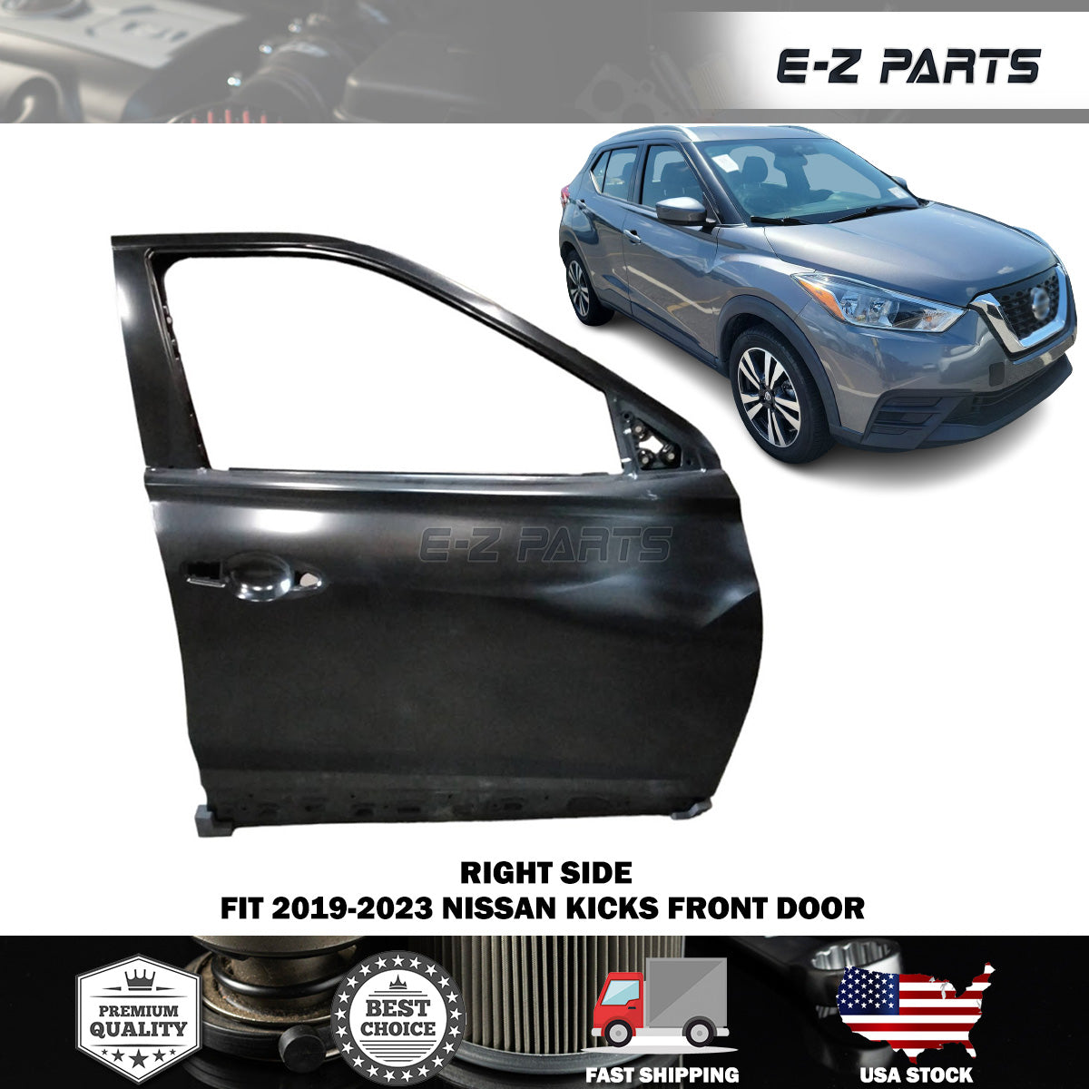Fit 2019-2023 Nissan Kicks Right Front Door Passenger Side RH