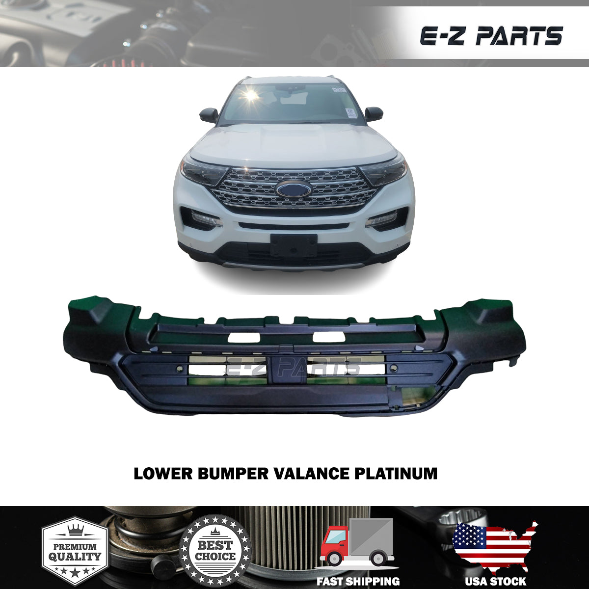 Fit 2020-2024 Ford Explorer Lower Bumper Valance Platinum