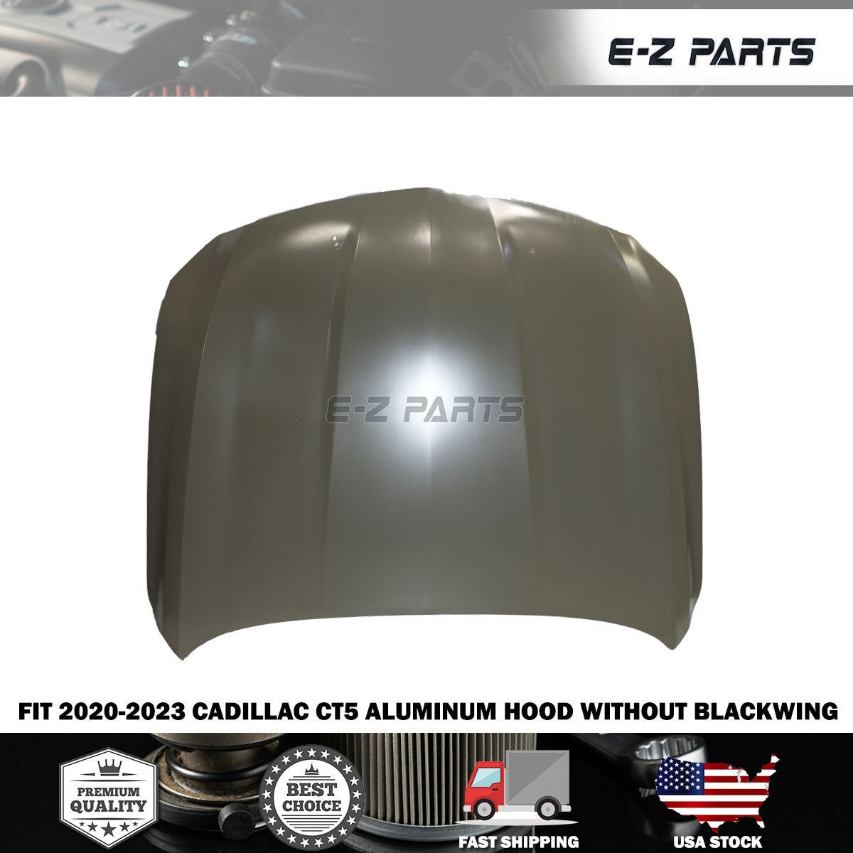 Fit 2020-2023 Cadillac CT5 Aluminum Hood without Blackwing