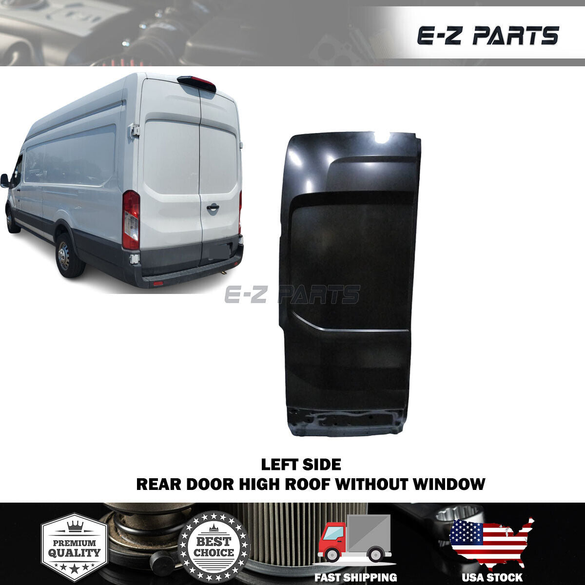 Fit 2015-2024 Ford Transit Left Rear Door High Roof without Window Driver Side