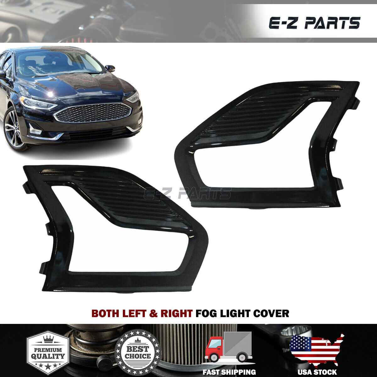 Fit 2019-2021 Ford Fusion Fog Light Cover Both LH + RH Side