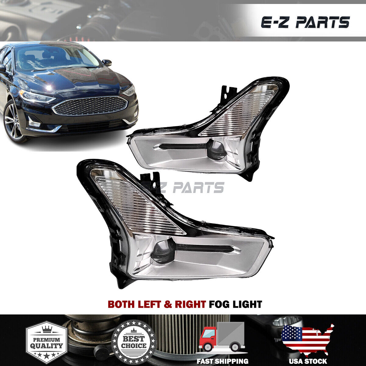 Fit 2019-2021 Ford Fusion Fog Light Both LH + RH Side