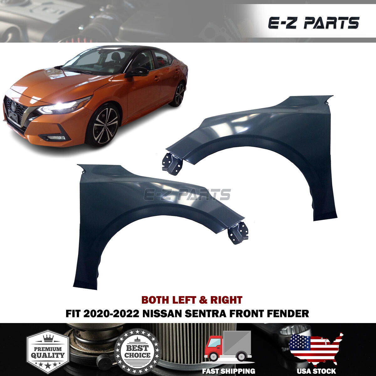 Fit 2020-2022 Nissan Sentra Both Left & Right Fenders