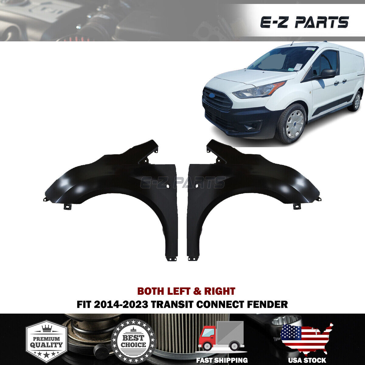 Fit 2014-2023 Transit Connect Both Left & Right Fenders