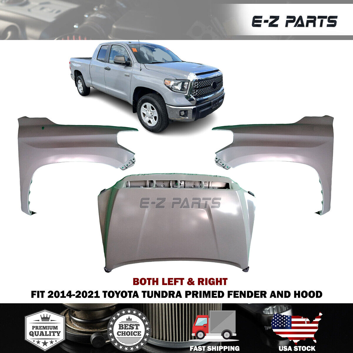 Fit 2014-2021 Toyota Tundra Both Left & Right Fenders & Hood