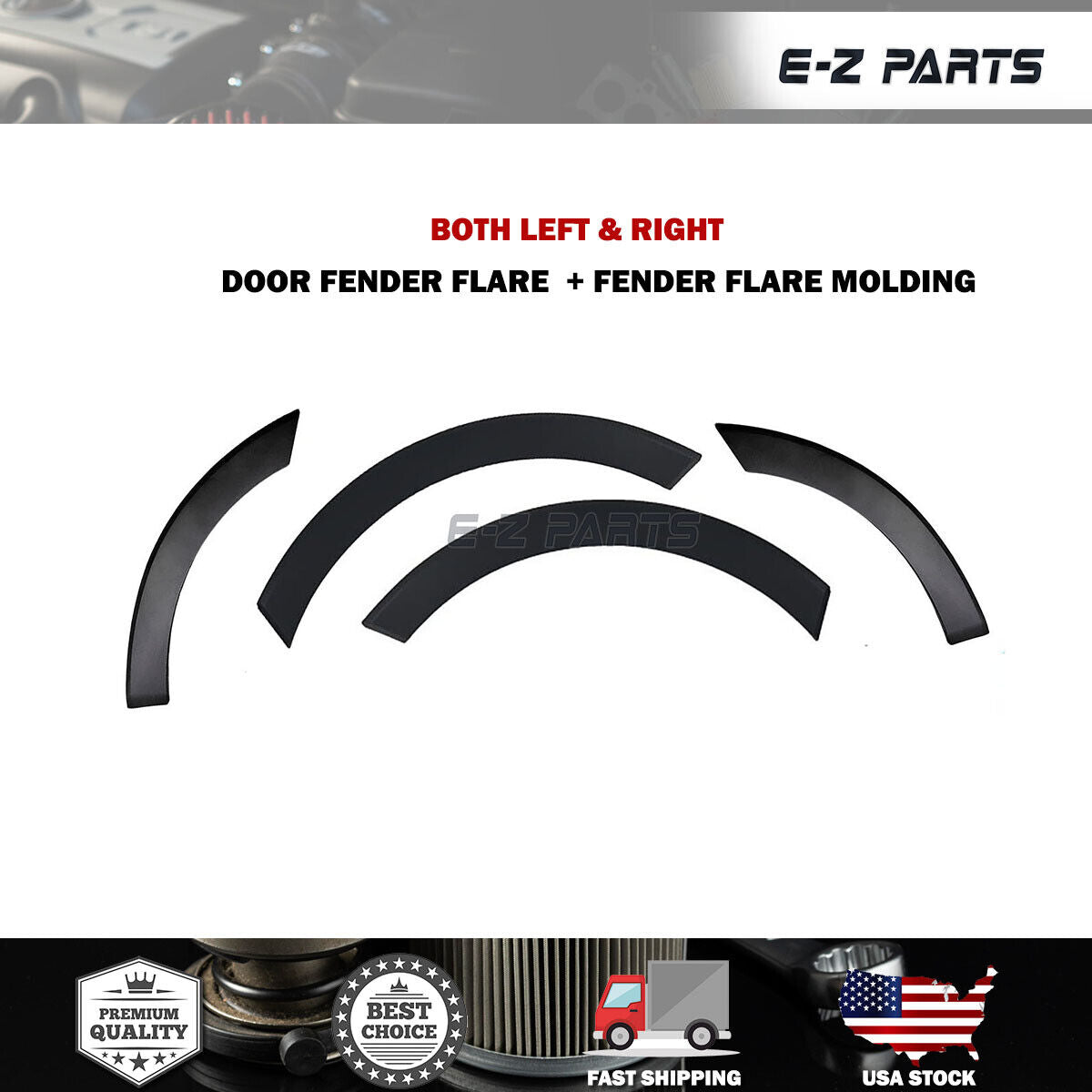 Fit 2015-2019 Ford Transit Both Left & Right Two Piece Fender Flare for Fender