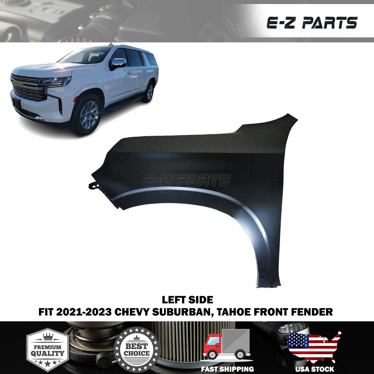 Fit 2021-2023 Chevy Suburban, Tahoe Left Front Fender Driver Side LH