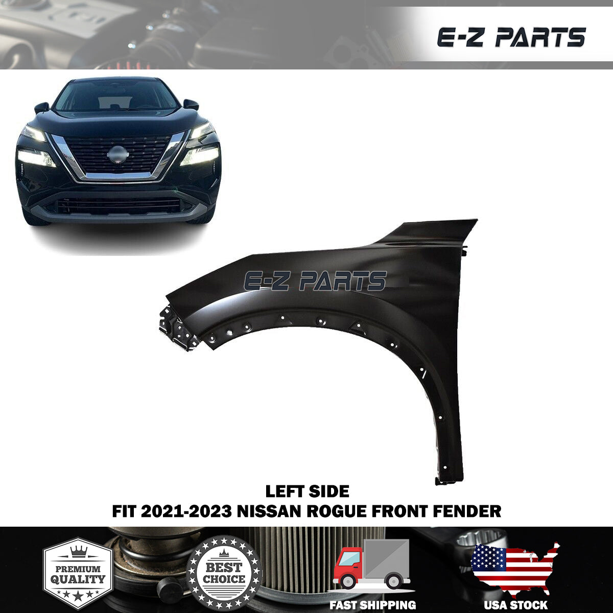For 2021-2023 Nissan Rogue Left Front Fender Driver Side LH