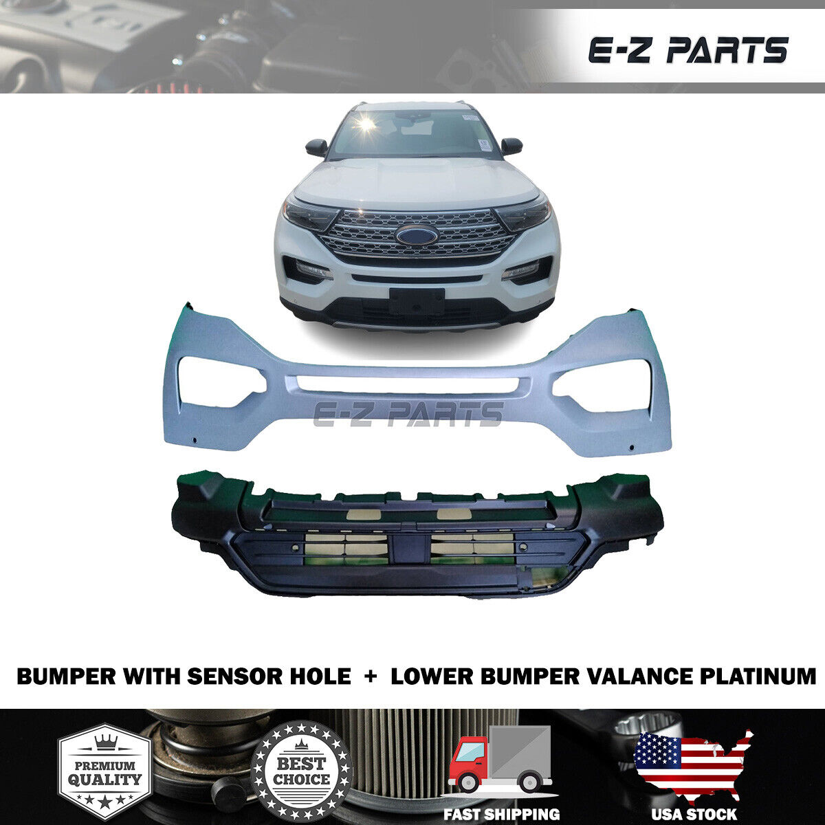 Fit 2020-2024 Ford Explorer Bumper with Lower Valance