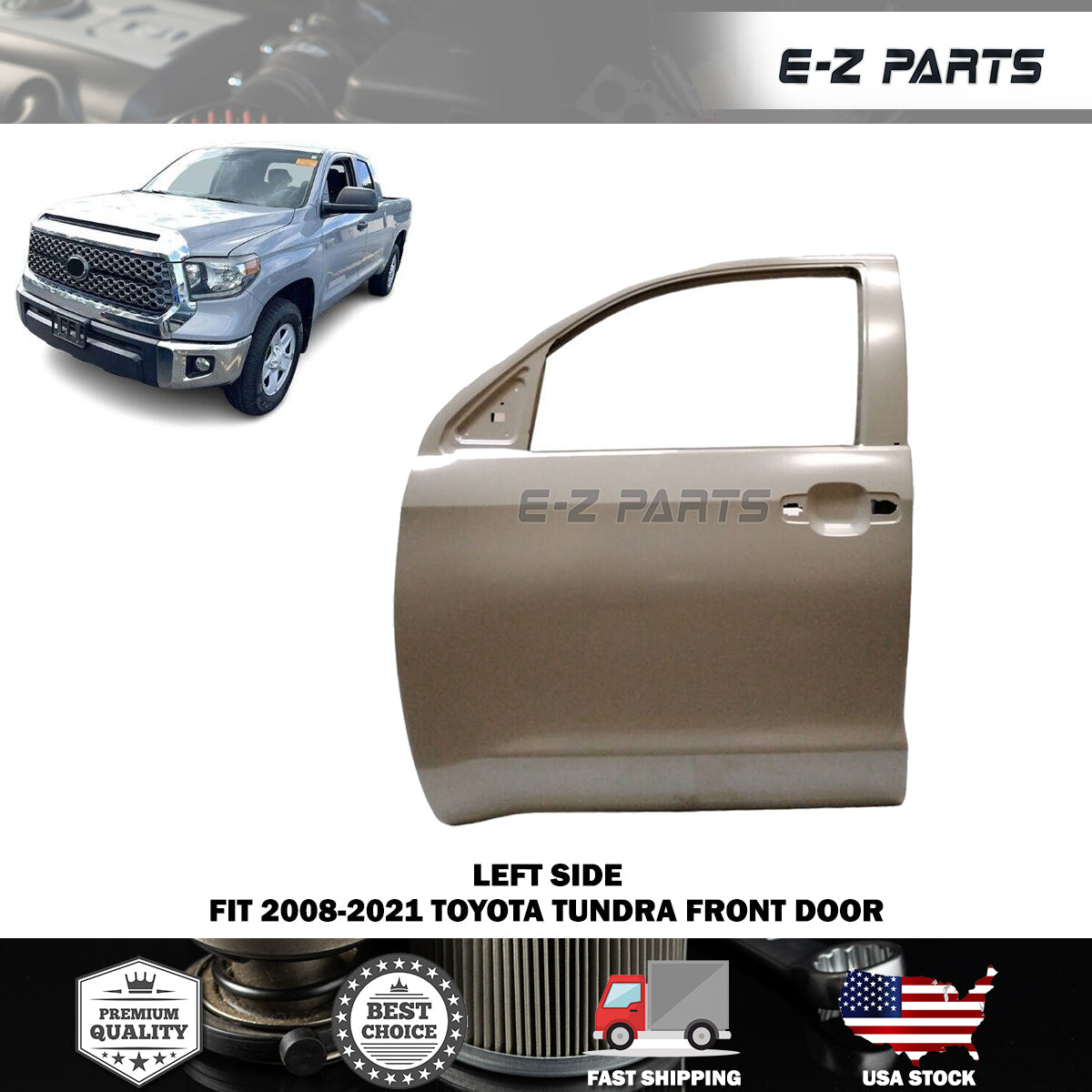 Fit 2008-2021 Toyota Tundra Left Front Door Driver Side LH