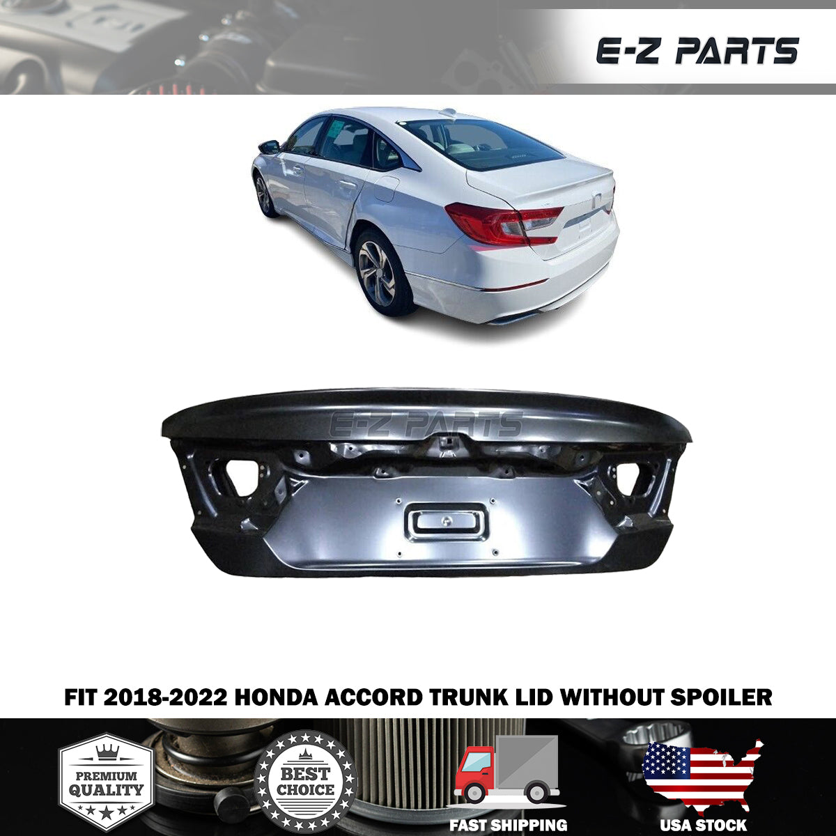 Fit 2018-2022 Honda Accord Trunk Lid without Spoiler