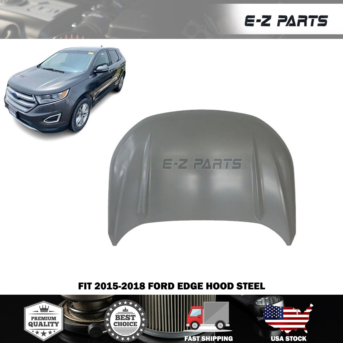 Fit 2015-2018 Ford Edge Hood Steel
