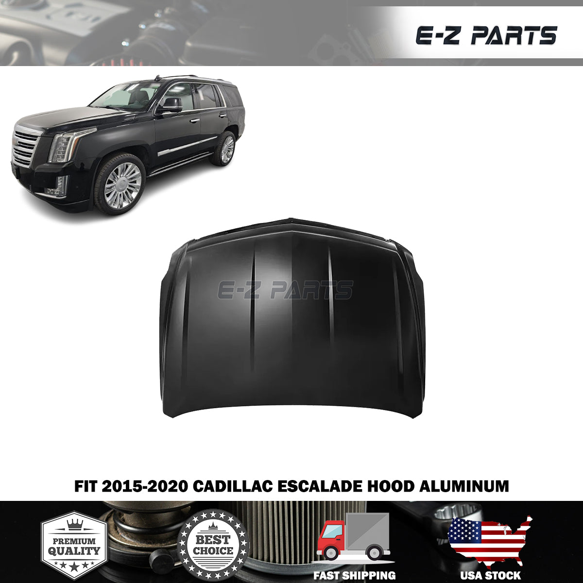 Fit 2015-2020 Cadillac Escalade Hood Aluminum