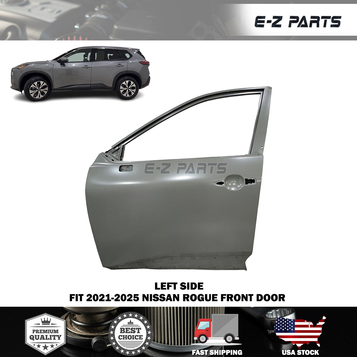 Fit 2021-2025 Nissan Rogue Left Front Door Driver Side LH