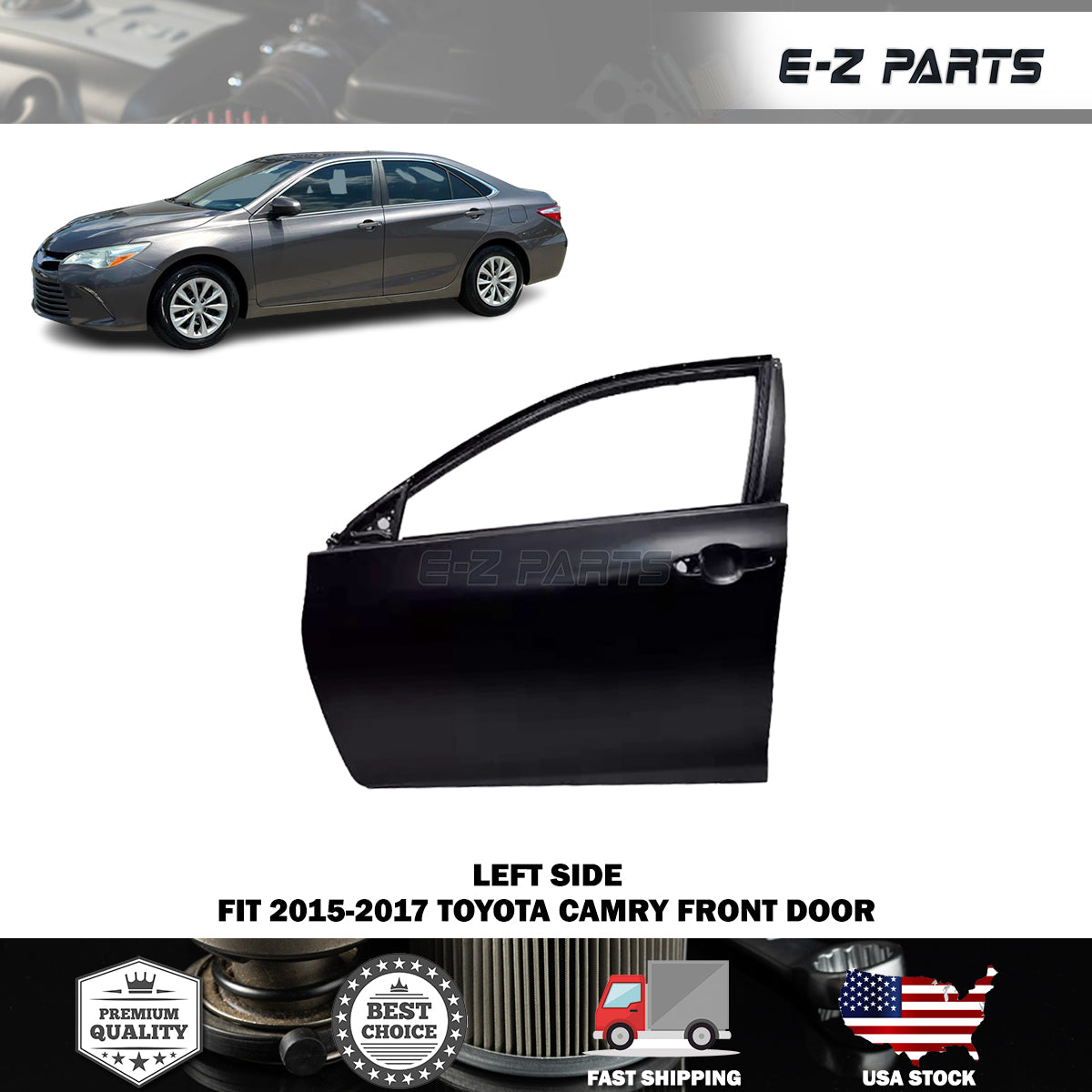 Fit 2015-2017 Toyota Camry Left Front Door Driver Side LH
