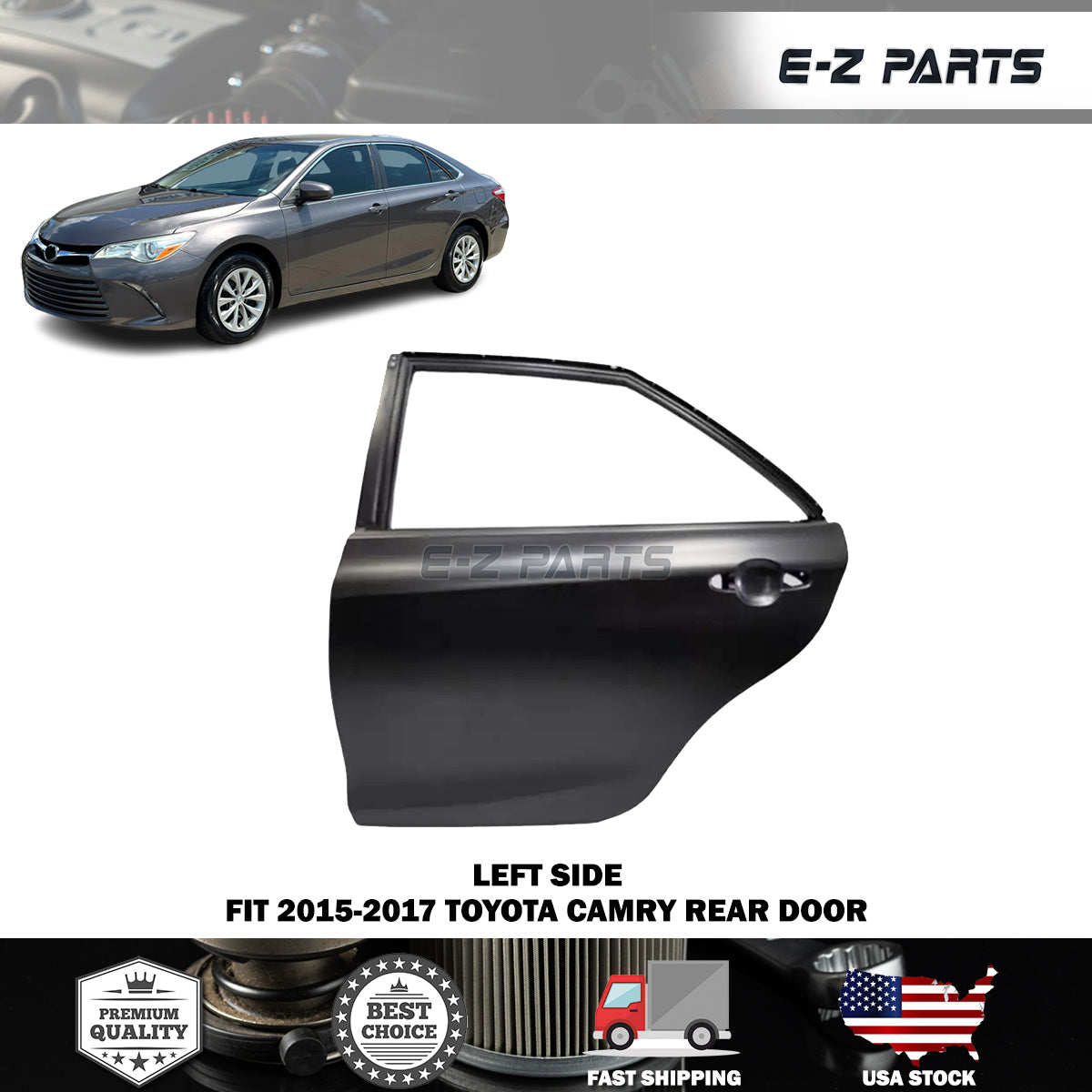 Fit 2015-2017 Toyota Camry Left Rear Door Driver Side LH