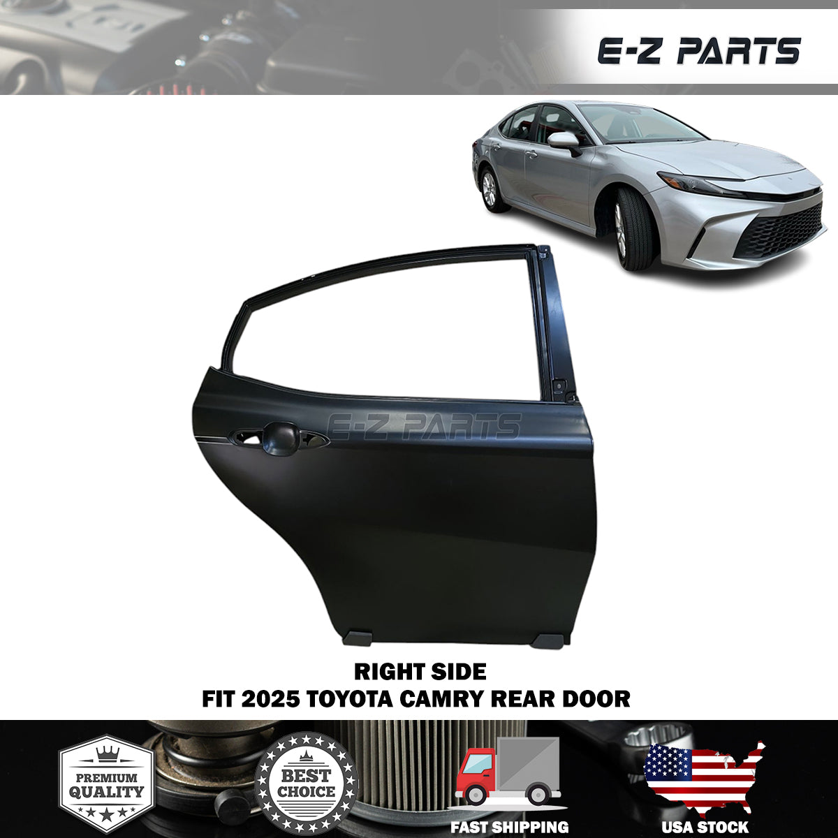 Fit 2025 Toyota Camry Right Rear Door Passenger Side RH