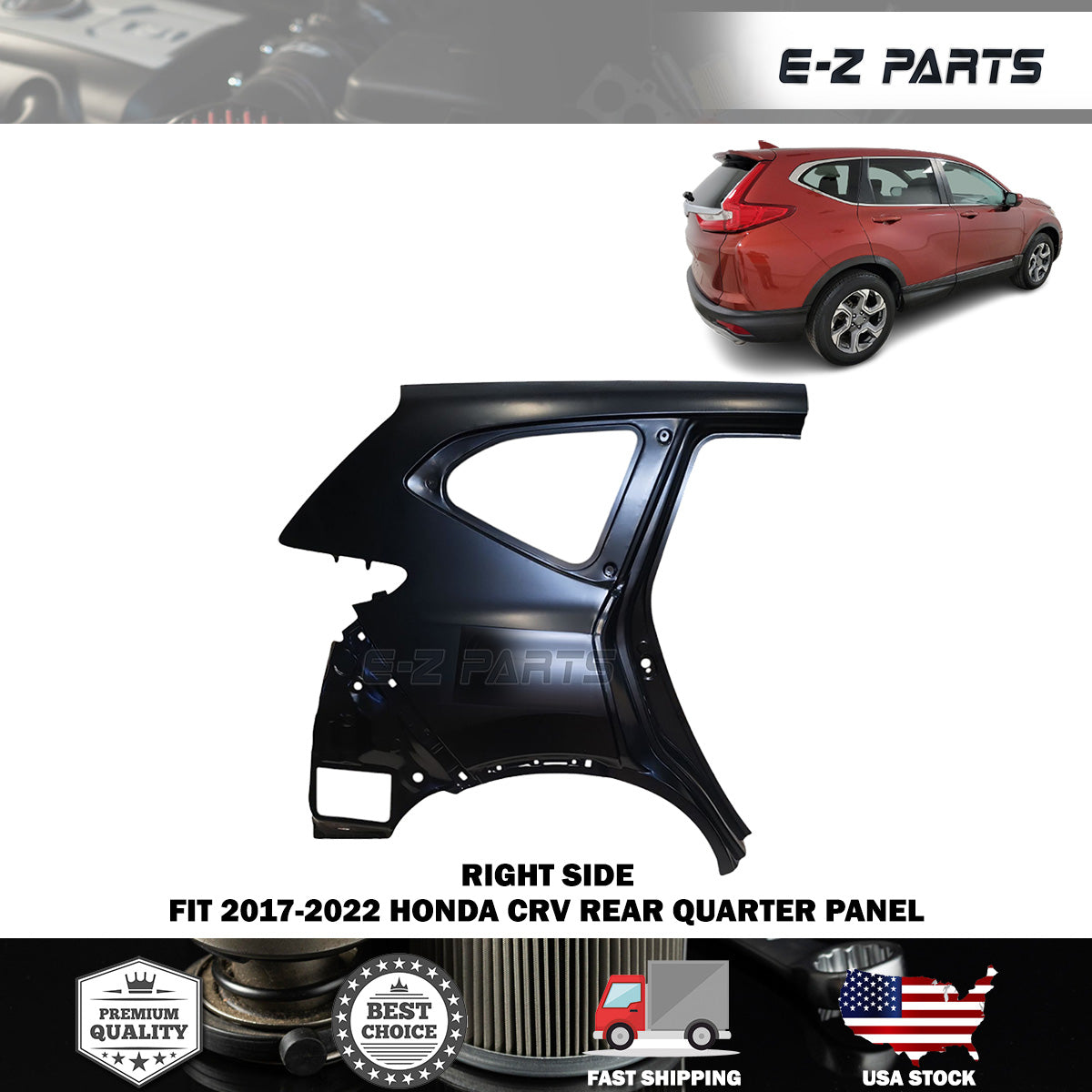 Fit 2017-2022 Honda CRV Right Rear Quarter Panel