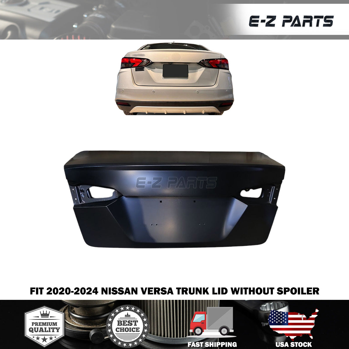 Fit 2020-2024 Nissan Versa Trunk Lid without Spoiler
