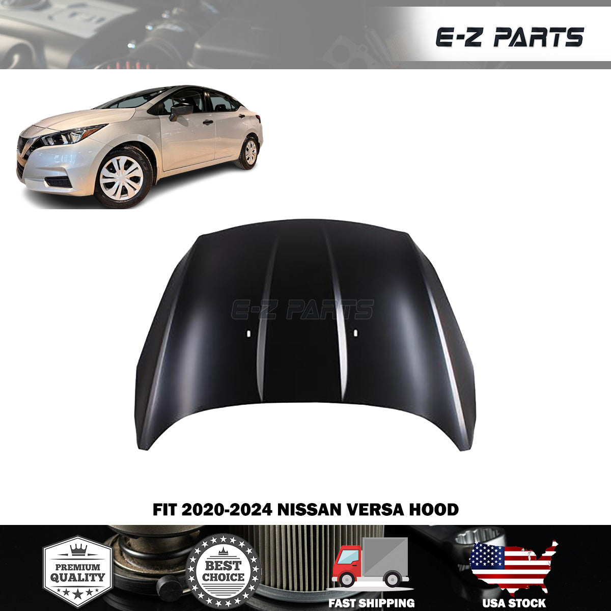 Fit 2020-2024 Nissan Versa Hood