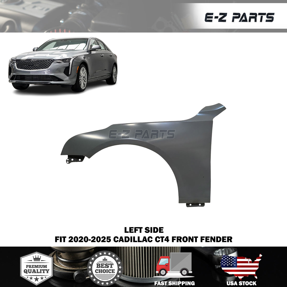 Fit 2020-2025 Cadillac CT4 Left Front Fender Driver Side LH