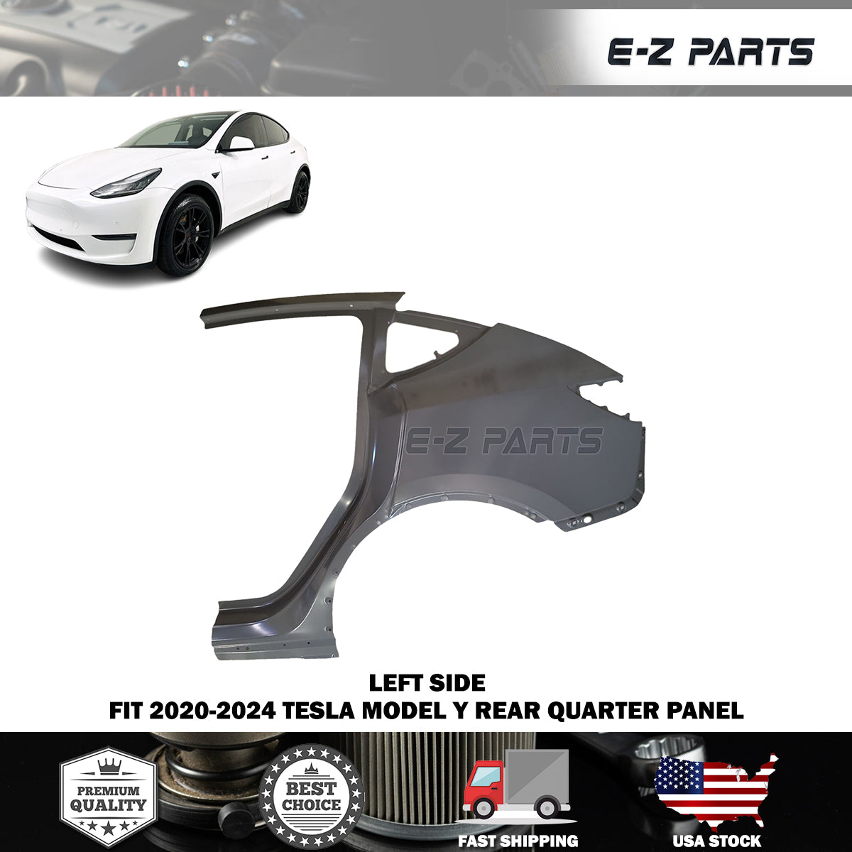 Fit 2020-2024 Tesla Model Y Left Rear Quarter Panel