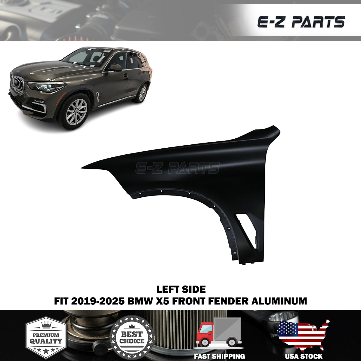 Fit 2019-2025 BMW X5 Left Front Fender Aluminum