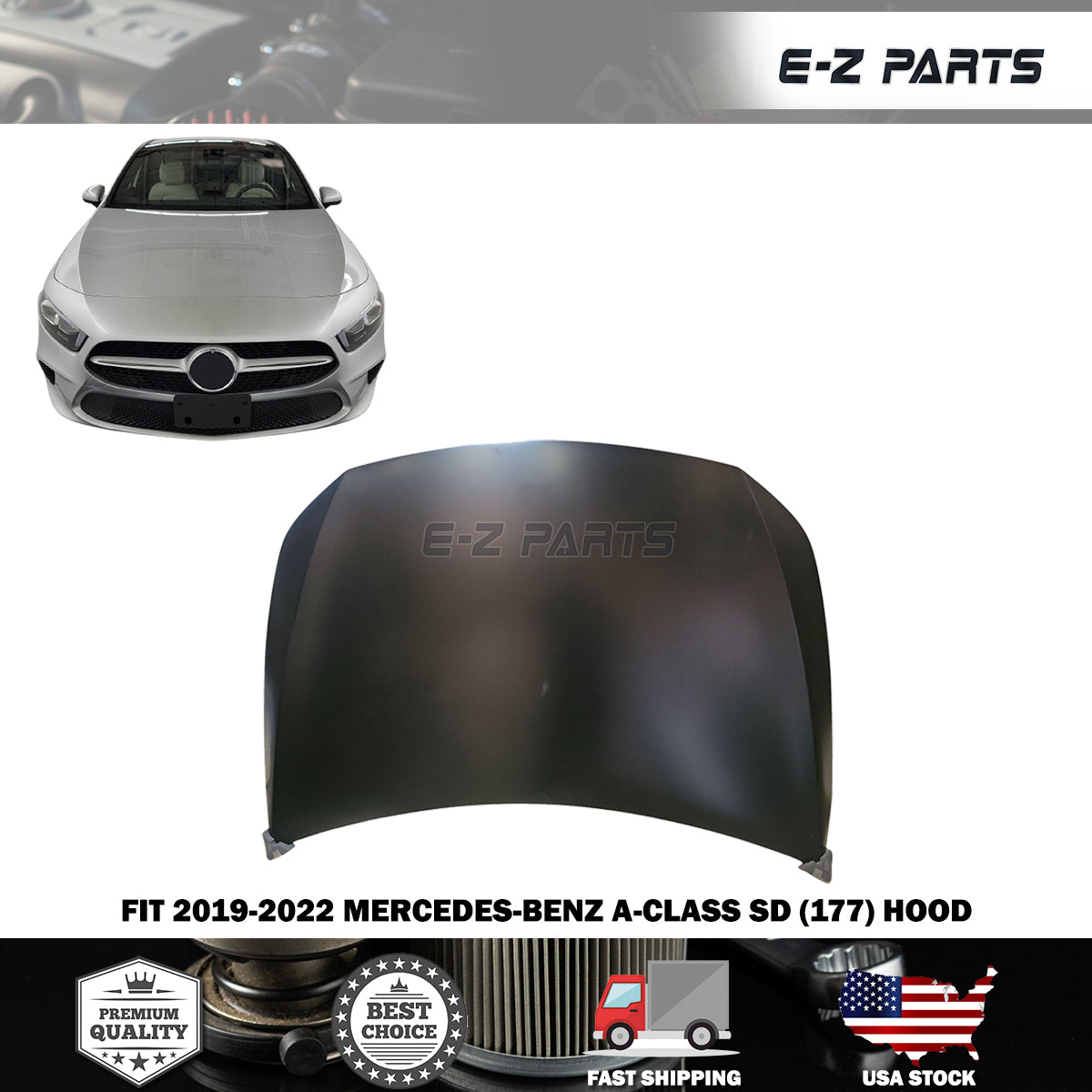 Fit 2019-2022 Mercedes-Benz A-CLASS SD (177) Hood