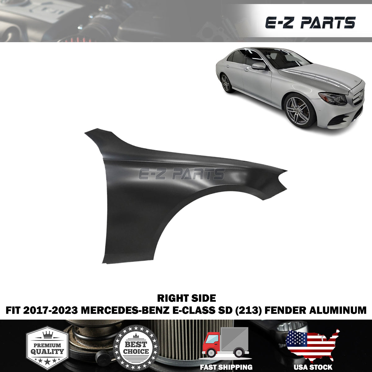 Fit 2017-2023 Mercedes-Benz E-CLASS SD (213) Right Front Fender Aluminum