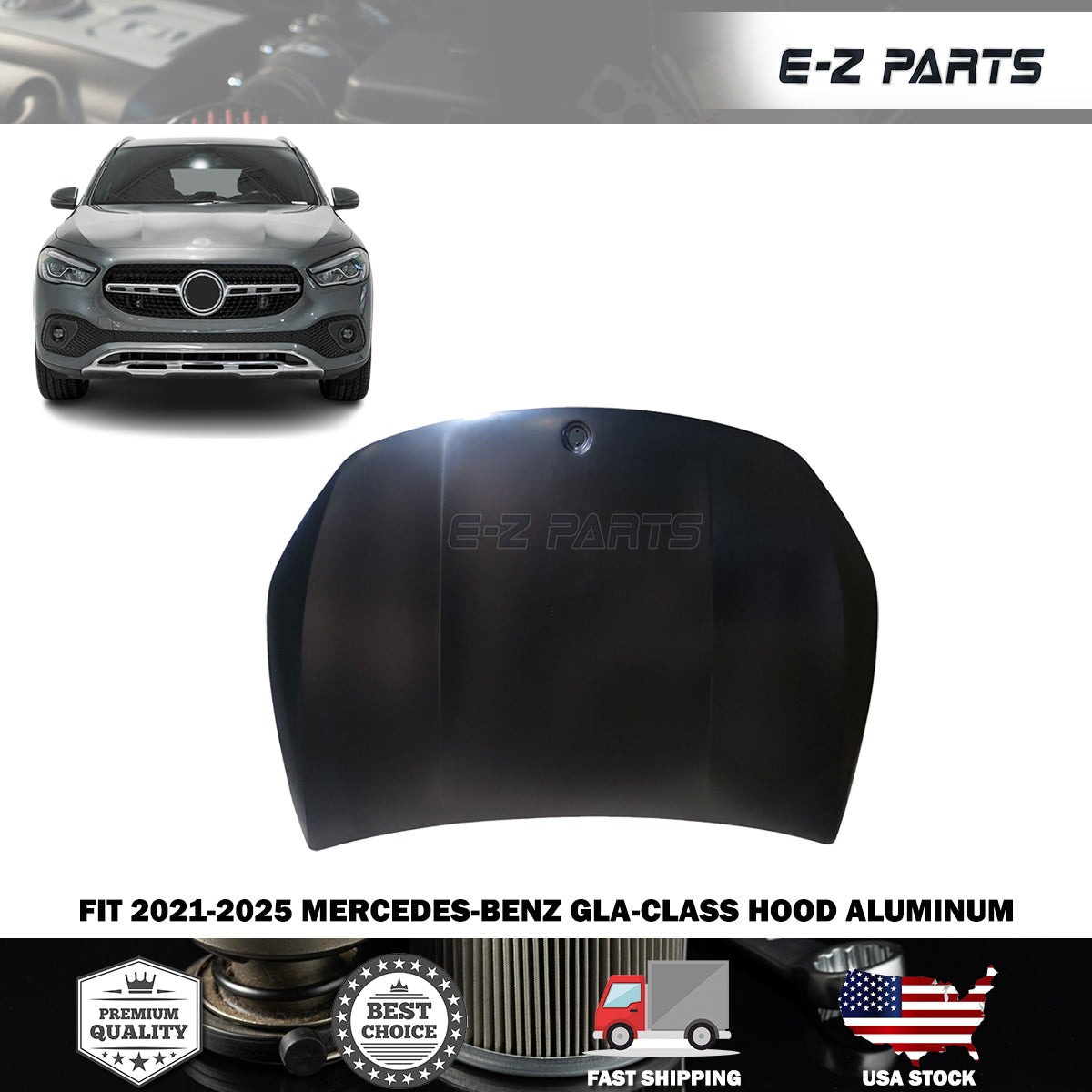 Fit 2021-2025 Mercedes-Benz GLA-CLASS Hood Aluminum