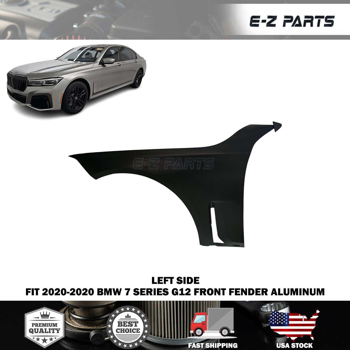 Fit 2020-2022 BMW 7 Series G12 Left Front Fender Aluminum