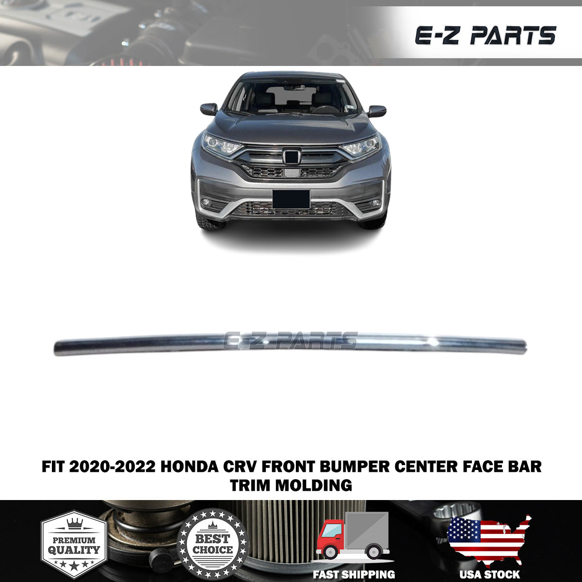 Fit 2020-2022 Honda CRV Front Bumper Center Face Bar Trim Molding